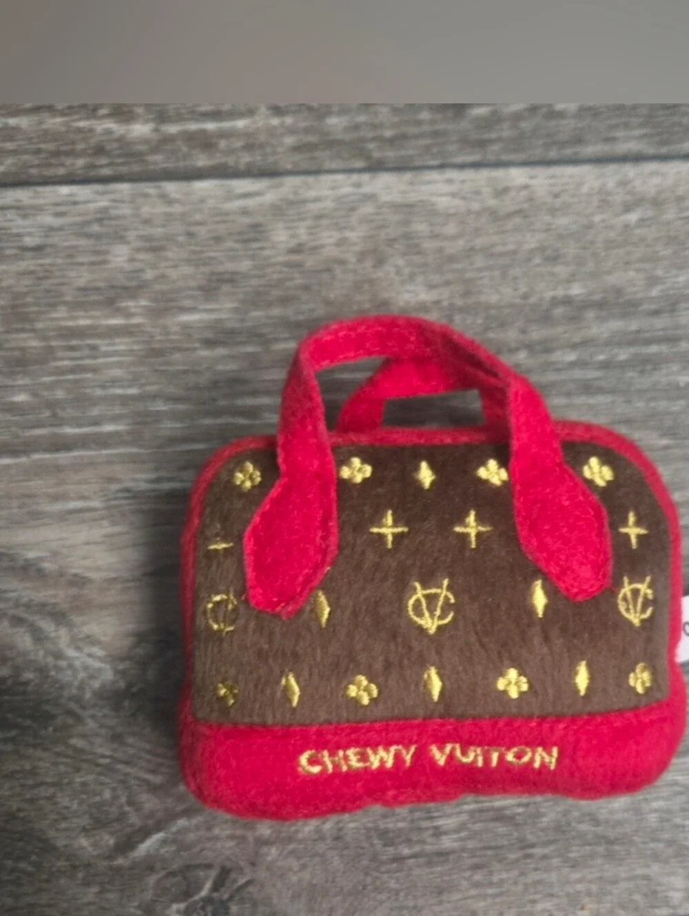 Dog Diggin Designs Chewy Vuiton Posh Purse Plush Dog Toy Small NWOT